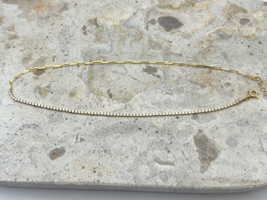 Sterling Silver Gold Vermeil Double-Wrapped Chain Bracelet