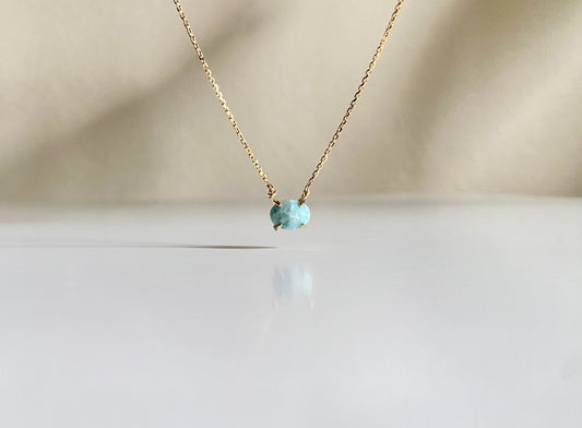 925 Sterling Silver Gold Vermeil Amazonite Necklace