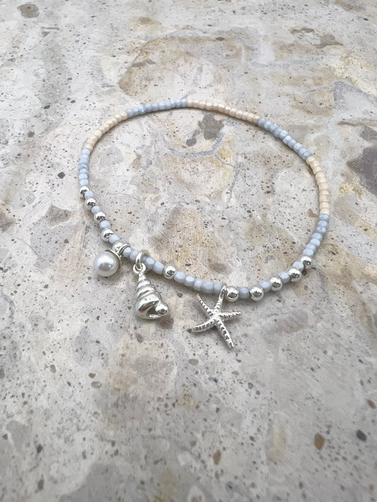 Silver ocean theme charms Bracelet