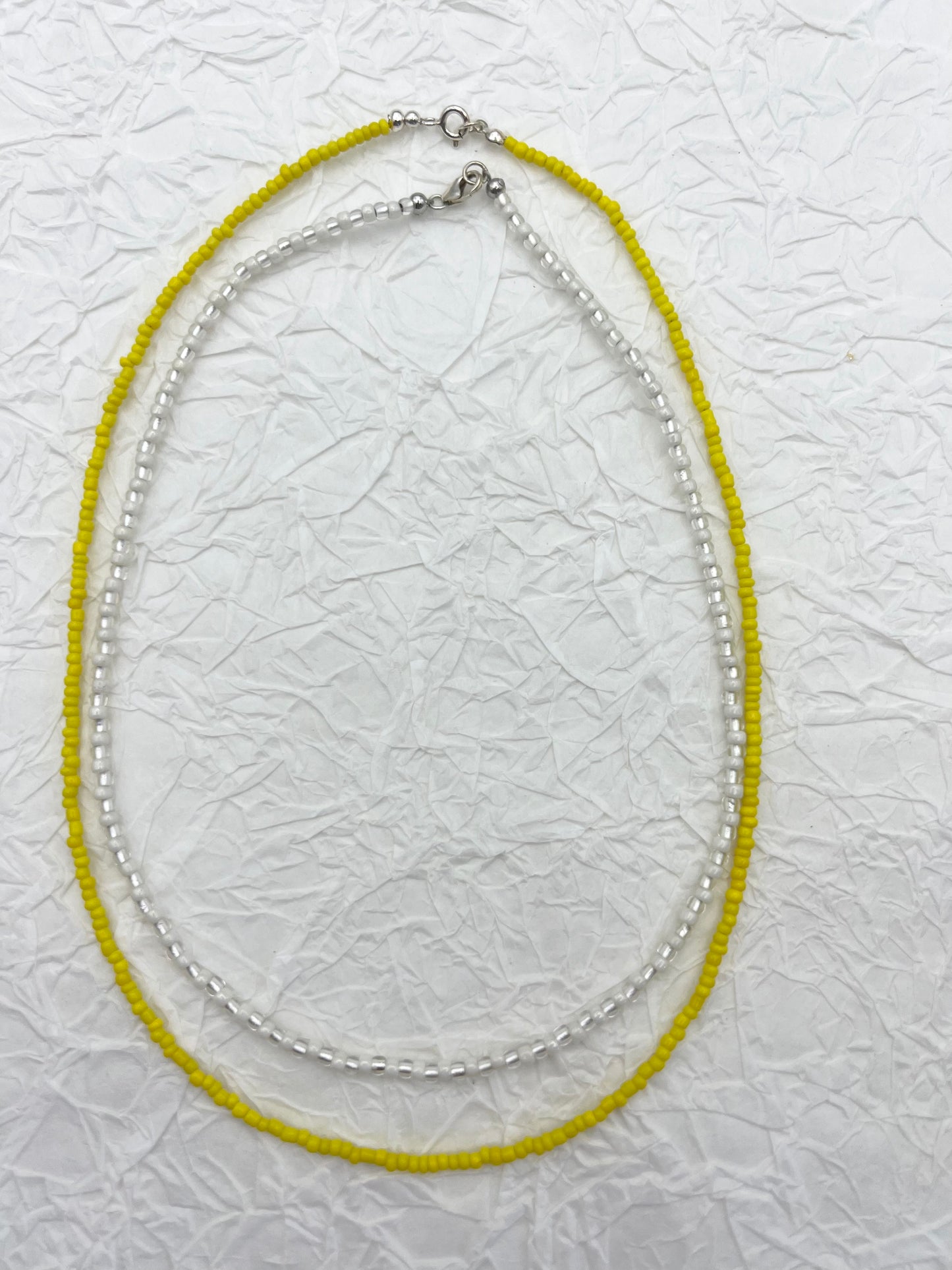 Yellow glass beads Necklace