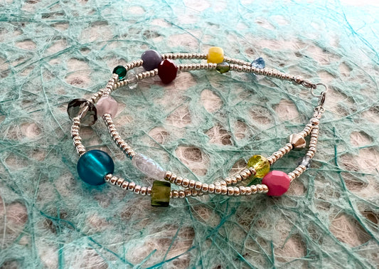 Crystal space two-line Bracelet