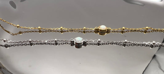 925 Sterling Silver Opal Gem Bracelet