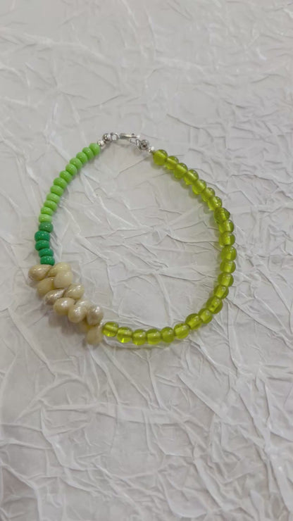 Green drop bead bracelet
